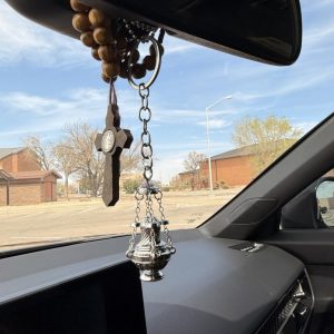 2Pcs Thurible Keychain 4.53 Inches Incense Burner Key Chain Censer Catholic Ring Accessory, Silver Tone Christian Faith Religious Gift Keyfob Pendant for Car, Bag, Keyring, Church Decoration Souvenirs