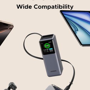 UGREEN Nexode Power Bank 20000mAh 165W with Built-in USB C Cable Laptop Travel Portable Charger, 100W Input, Fast Charging for MacBook Pro/Air/iPhone 17/16/iPad Pro/Galaxy S25 Ultra/Dell/HP and More
