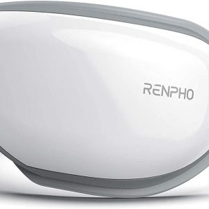 RENPHO - Masajeador de ojos con calor, masajeador de calor recargable con música Bluetooth para relajar y reducir la tensión de los ojos, ojeras y bolsas de los ojos, mejora el sueño, regalos familiares ideales (blanco)