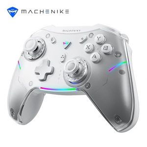 Machenike G5 Pro Wireless Gaming Controller for Windows PC,Switch,IOS&Android,PC Controller Hall Effect Joystick?Triggers/Gyroscope,RGB Lights (White) 