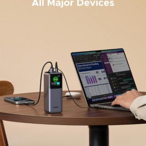 UGREEN Nexode Power Bank 20000mAh 165W with Built-in USB C Cable Laptop Travel Portable Charger, 100W Input, Fast Charging for MacBook Pro/Air/iPhone 17/16/iPad Pro/Galaxy S25 Ultra/Dell/HP and More