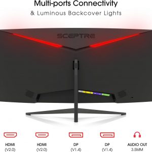 ¡Nuevo! Sceptre - Monitor para juegos curvado de 30 pulgadas 200+Hz FreeSync Altavoces integrados 2560 x 1080p HDMI x2 DP x2 Negro máquina 2026 (Serie C305B-200UN)