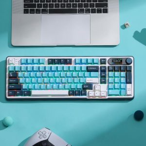 RK ROYAL KLUDGE S98 Teclado mecánico con pantalla inteligente y perilla, teclado mecánico inalámbrico de montaje superior 96% BT/2.4G/USB-C, intercambiable en caliente, soporte de software, sonido