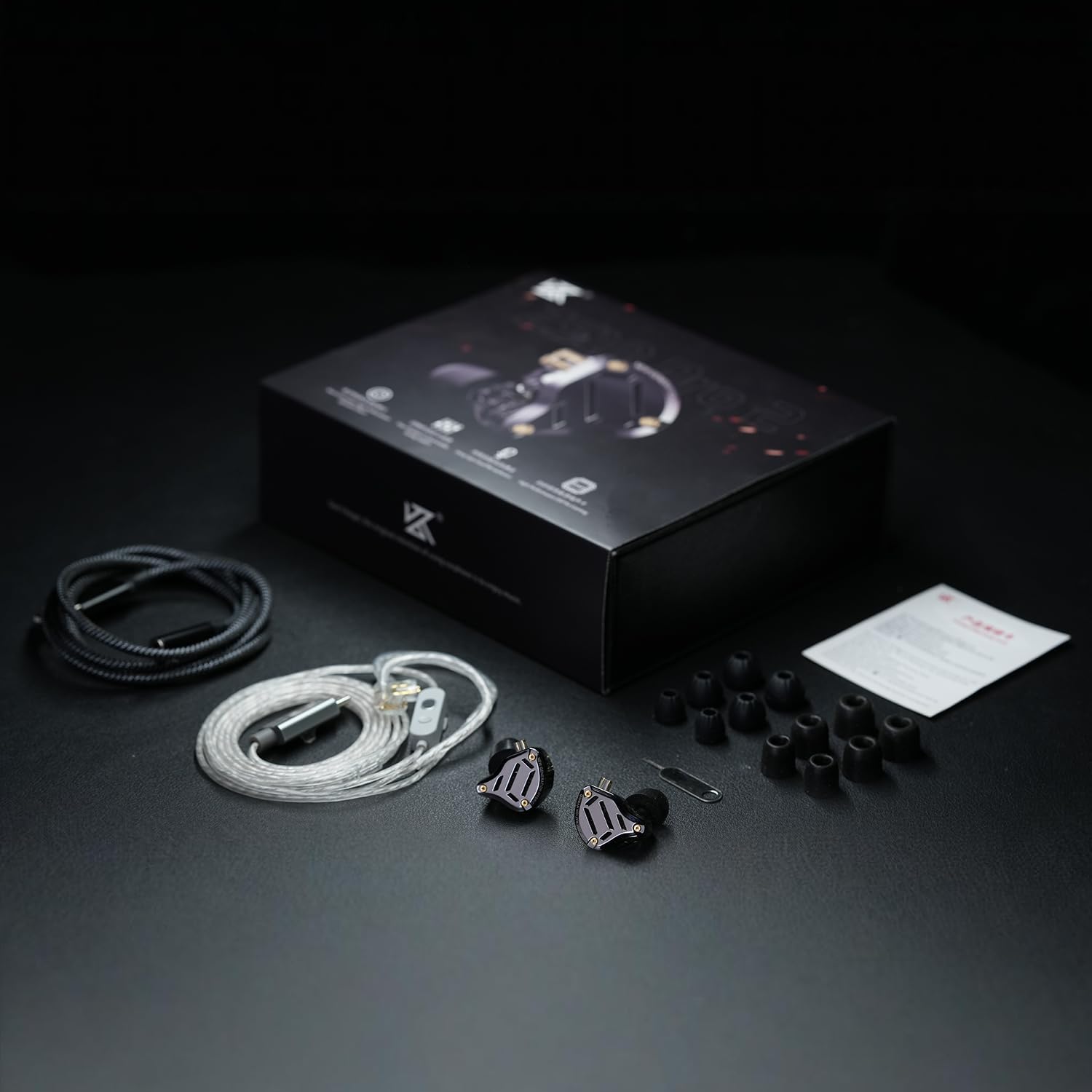 KZ ZS10 Pro 2 USB C Headphones with Mic lEM for Gaming in Ear Monitors Hybrid 4BA+1DD, Deep Bass Comfort-Fit Wired Earbuds High-Definition Decoding Cable Built-in DSP with 4 EQ Modes