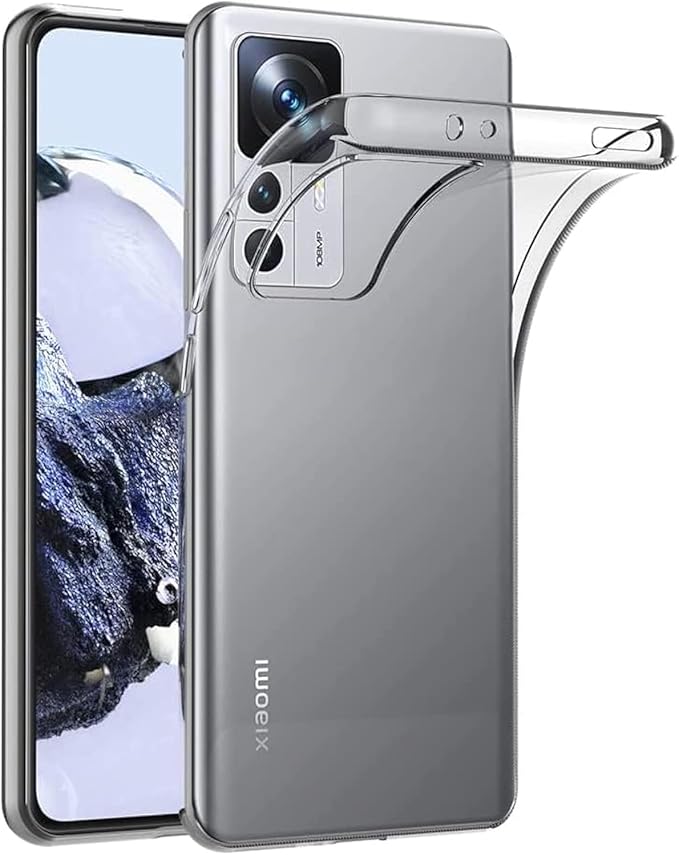 Funda para Xiaomi Mi 12T/Mi 12T Pro/Redmi K50 Ultra (6.67 pulgadas) Suave TPU Goma Gel Parachoques Transparente Cubierta Trasera