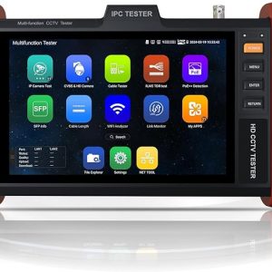 Probador de cámara IP 4K 12MP, salida de potencia PoE de 90 W, prueba CCTV de pantalla táctil de 8 pulgadas para cámaras de 8MP TVI CVI AHD CVBS, prueba SFP, prueba TDR de cable RJ45, herramientas de