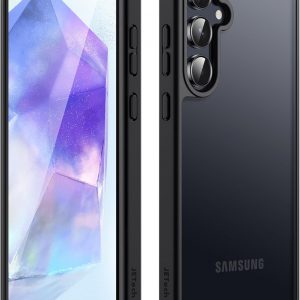 JETech Funda mate para Samsung Galaxy A55 5G, esmerilada translúcida trasera protectora delgada cubierta protectora delgada para teléfono, antihuellas (negro)