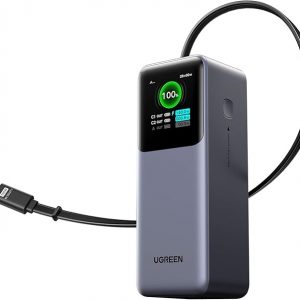 UGREEN Nexode Power Bank 20000mAh 165W with Built-in USB C Cable Laptop Travel Portable Charger, 100W Input, Fast Charging for MacBook Pro/Air/iPhone 17/16/iPad Pro/Galaxy S25 Ultra/Dell/HP and More