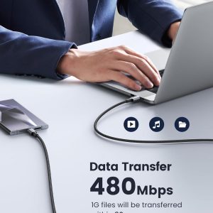 UGREEN USB C to USB C Cable, 100W Charging Cable for iPhone 17/16/15, MacBook Pro, iPad Pro, Dell XPS, Samsung Galaxy S25/S24/S23 Ultra, Switch, Pixel, 6.6FT Black