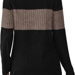 WIHOLL Womens Sweaters Trendy Color Block Tops Long Sleeve Shirts Fall Outfits Early Fall Fashion 2025 Winter Clothing