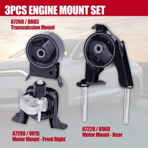 Engine Mount Motor Compatible with Fits 2000-05 Toyota Echo 04-05 Toyota Yaris Automatic Manual 2004-2006 Scion Xa/Xb 1.5L Manual A7288 A7228 A7260