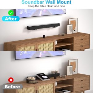 ZUOLACO Soporte de Montaje en Pared para Barra de Sonido para Samsung, Bose, Vizio, LG, Sony, JBL, Sonos y Más Soportes de Barras de Sonido Debajo del TV, Soporta hasta 33 lbs, Profundidad Ajustable