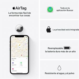 Apple AirTag. Mantén un seguimiento y encuentra tus llaves, cartera, equipaje, mochila y más. Configuración sencilla de un solo toque con iPhone o iPad