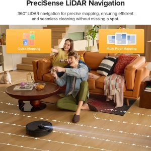 roborock Q7 M5 Robot Vacuum and Mop Combo, 10,000Pa HyperForce Suction, Robotic Vacuum Cleaner, Dual Anti-Tangle System, APP-Controlled Mopping, LiDAR Navigation, for Pet Hair and Carpet, Black