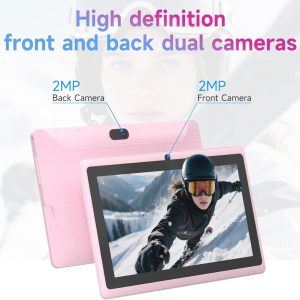 HOTTABLET Tablet 7Inch Android 14.0 with Protective Case, 8GB(4+4GB Expand) RAM+ 32GB ROM, IPS Screen, Dual Camera, Bluetooth 5.0 WiFi Tab (Pink)