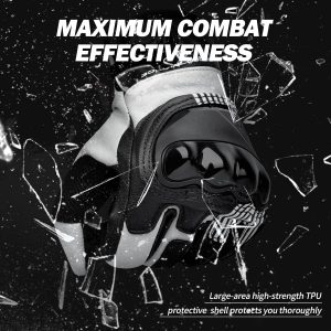 DUHAN Leather Motorcycle Gloves Men/Women, Riding Gloves with Magnetic Fasteners, TPU Knuckle Protection Powersports Gloves