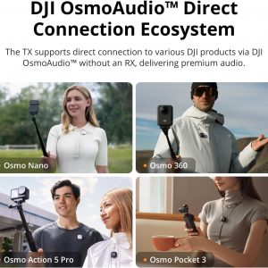 DJI Mic Mini Transmitter (Infinity Black), Ultralight, Wireless Lavalier Microphone for DJI Action 5 Pro/Osmo Pocket 3, Noise Cancelling, Wireless Microphone for Camera/iPhone/Android, Vlog, Streaming