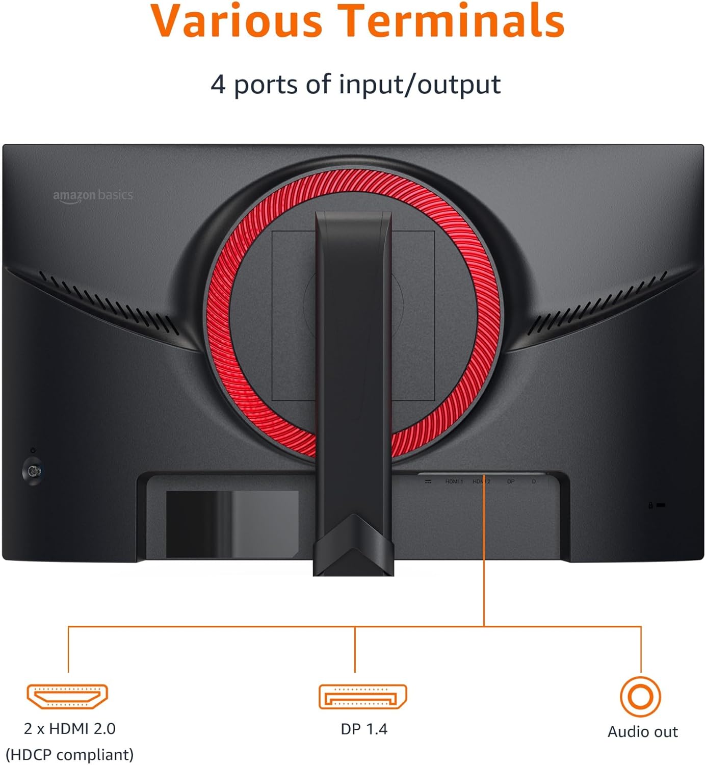 Amazon Basics 24 Inch (23.8 inch viewable) Gaming Monitor, FHD 1080P, 165Hz, VESA Compatible, Adaptive sync, 1ms Response, Black