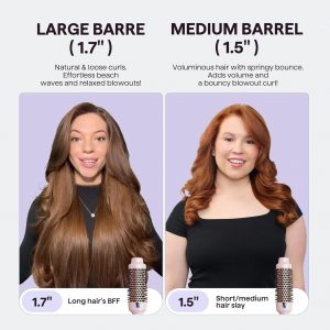 Wavytalk Cepillo térmico, Blowout Express - Cepillo de soplado de 1.7 pulgadas, tecnología de iones negativos para crear golpes suaves y relajantes, da cuerpo y brillo al cabello, color rosa milenario