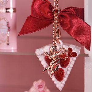 Flower Knows Strawberry Cupid 12-Piece Makeup Gift Box Set,Lip Cream×2+Liquid Blush×2+Makeup Palette×1+Hand Mirror×1+Solid Perfume×1+Hair Clip×1+Cushion Powder Puff×2+Eyeshadow Brush×1+Gift Box×1