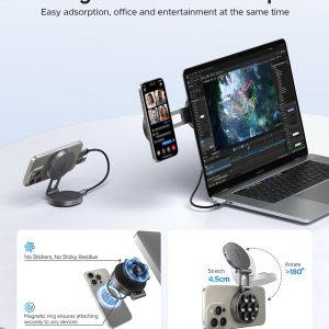 ORICO MiniSnap 2 TB External SSD, Magnetic & Scution Cup Design, Foldable Stand for Phone, Support USB 3.2 Gen2*2(2000MB/s), USB 3.2 Gen2(1000MB/s), ProRes 4K120fps, SC20Pro