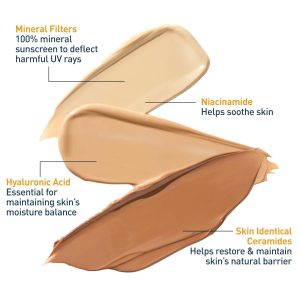 CeraVe Protector solar mineral hidratante SPF 30 con tinte transparente, protector solar mineral tintado con óxido de zinc y dióxido de titanio, se mezcla sin problemas para un brillo saludable