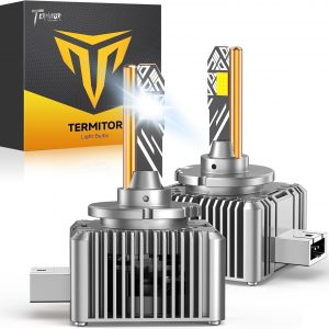 Termitor D3S Bulbs, 50,000LM Ultra Bright, 6500K Cool White, IP68 Waterproof, 1:1 D3S Original HID Size Direct, Plug and Play Installation, Long Lasting Performance, Pack of 2
