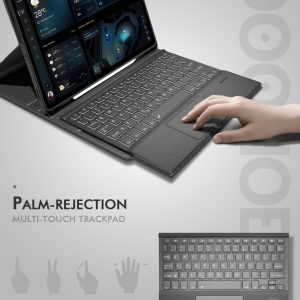 Doohoeek Funda de teclado para Samsung Galaxy Tab S10 Lite de 10.9 pulgadas 2025 / S10 FE / S9 FE / S9, teclado Bluetooth con trackpad y retroiluminación de 7 colores y soporte para cubierta de
