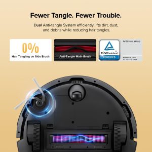 roborock Q7 M5 Robot Vacuum and Mop Combo, 10,000Pa HyperForce Suction, Robotic Vacuum Cleaner, Dual Anti-Tangle System, APP-Controlled Mopping, LiDAR Navigation, for Pet Hair and Carpet, Black