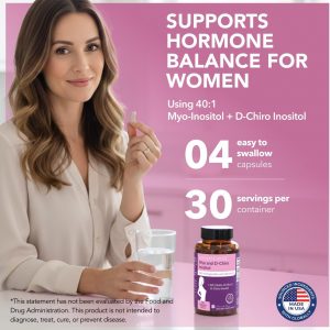 Intimate Rose Suplemento de Myo-Inositol y D-Chiro Inositol para Mujeres - Equilibrio Hormonal y Soporte Ovárico para Mujeres - Relación Ideal 40:1, Vitamina D3 + Ashwagandha