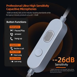 KZ ZS10 Pro 2 USB C Headphones with Mic lEM for Gaming in Ear Monitors Hybrid 4BA+1DD, Deep Bass Comfort-Fit Wired Earbuds High-Definition Decoding Cable Built-in DSP with 4 EQ Modes