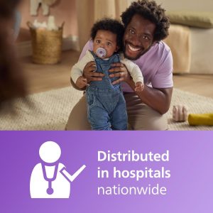 Philips Avent Soothie Orthodontic Baby Pacifiers, 100% Silicone Pacifiers, One Piece, BPA-Free, for Babies 3-18 Months, 2 Lilac and 2 Pink, 4 Pack, Model SCF192/70