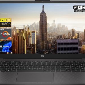 HP 255 G10 - Laptop empresarial FHD de 15.6 pulgadas, AMD Ryzen 7 7730U, 16 GB de RAM, SSD PCIe de 1 TB, teclado numérico, cámara web, Wi-Fi 6, HDMI, Windows 11 Pro, negro