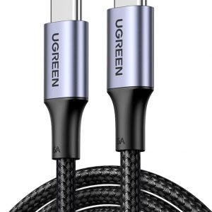 UGREEN USB C to USB C Cable, 100W Charging Cable for iPhone 17/16/15, MacBook Pro, iPad Pro, Dell XPS, Samsung Galaxy S25/S24/S23 Ultra, Switch, Pixel, 6.6FT Black