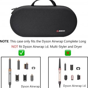 RLSOCO Hard Case for Dyson Airwrap Complete Long/Complete Styler HS08 HS05 HS01,NOT for Dyson Airwrap i.d. - Fits 4pcs Long Barrels or Short Barrels - Black (Case Only,Hair Styler is not Included)