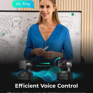 OBSBOT Tiny 2 - Cámara web 4K con control de voz PTZ, seguimiento por IA en modos múltiples y enfoque automático, cámara web con sensor de 1/1.5", control por gestos, 60 FPS, corrección de luz HDR