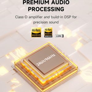 Edifier M60 Multimedia Speaker Bluetooth 5.3, 66W RMS, Hi-Res Audio & Hi-Res Wireless Audio, LDAC,3" Mid Bass & 1" Tweeter, USB-C & Aux Inputs, Compact Desktop Speaker – Classic Oak