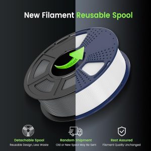 SUNLU PLA 3D Printer Filament PLA Filament 1.75mm, Neatly Wound 3D Printing Filament 1.75mm, Dimensional Accuracy +/- 0.02 mm, Fit Most FDM 3D Printers, 1kg Spool (2.2lbs), Black