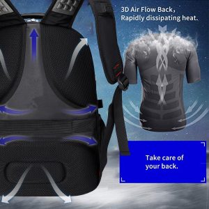 SHRRADOO Mochila de viaje extra grande para laptop de 50L con puerto de carga USB, mochila de universidad y escuela secundaria aprobada por aerolíneas, bolsa de trabajo empresarial que cabe