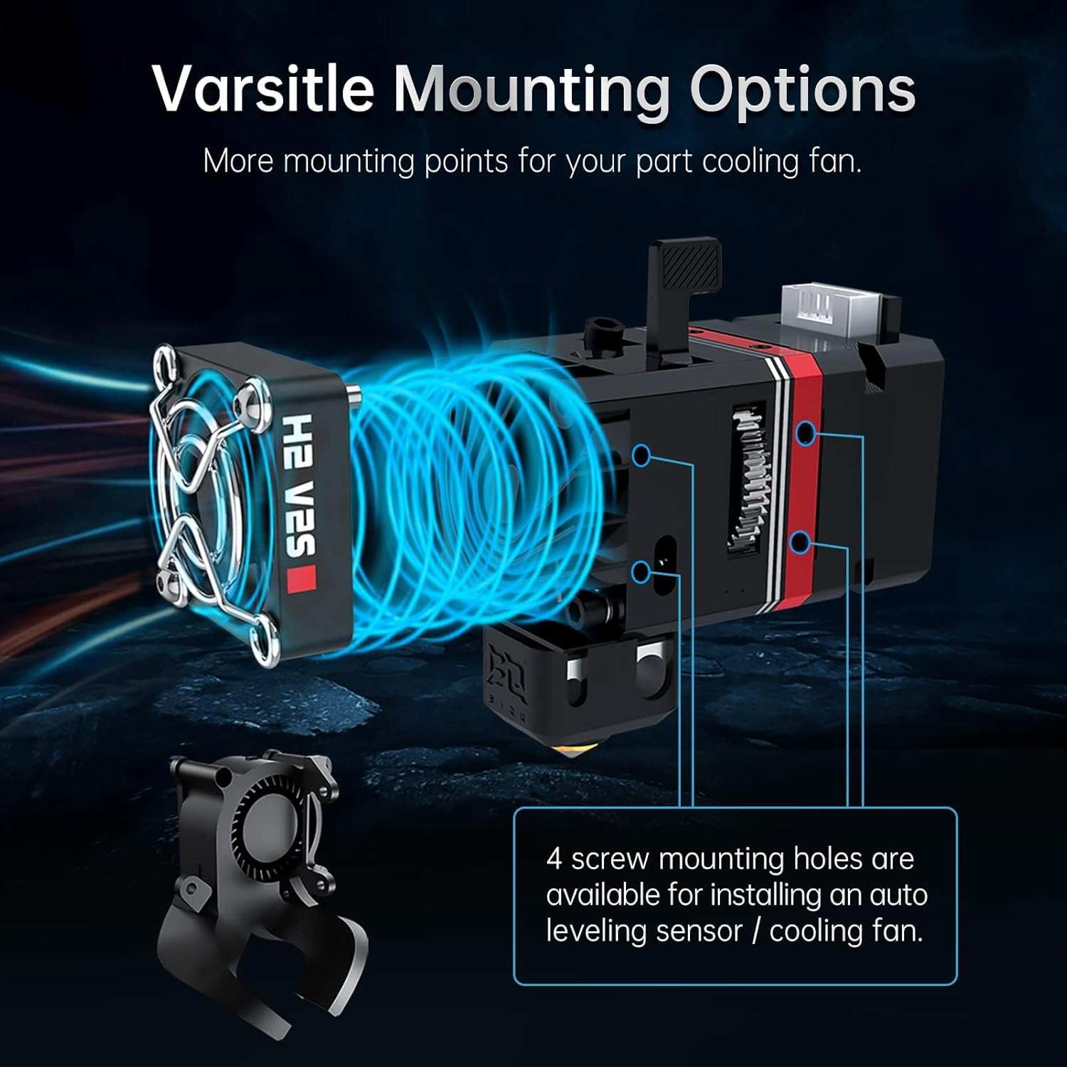 BIQU H2 V2S Dual Gear Extruder Upgrade H2 Extruder 3D Printer Direct Extruder 1.75mm Filament BIQU BX Creality Ender & CR Series Printers, Anycubic Mega S, Geeetech Printers and Prusa I3 DIY Kits