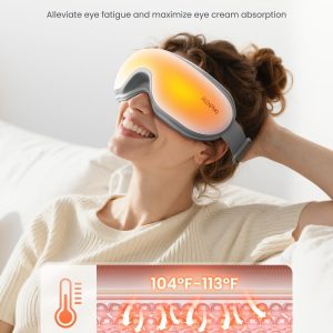 RENPHO - Masajeador de ojos con calor, masajeador de calor recargable con música Bluetooth para relajar y reducir la tensión de los ojos, ojeras y bolsas de los ojos, mejora el sueño, regalos familiares ideales (blanco)