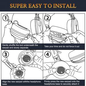 SOULWIT Almohadillas de repuesto para auriculares JBL Club700BT/Club 700BT, almohadillas con piel proteica más suave, espuma de aislamiento de ruido, color negro