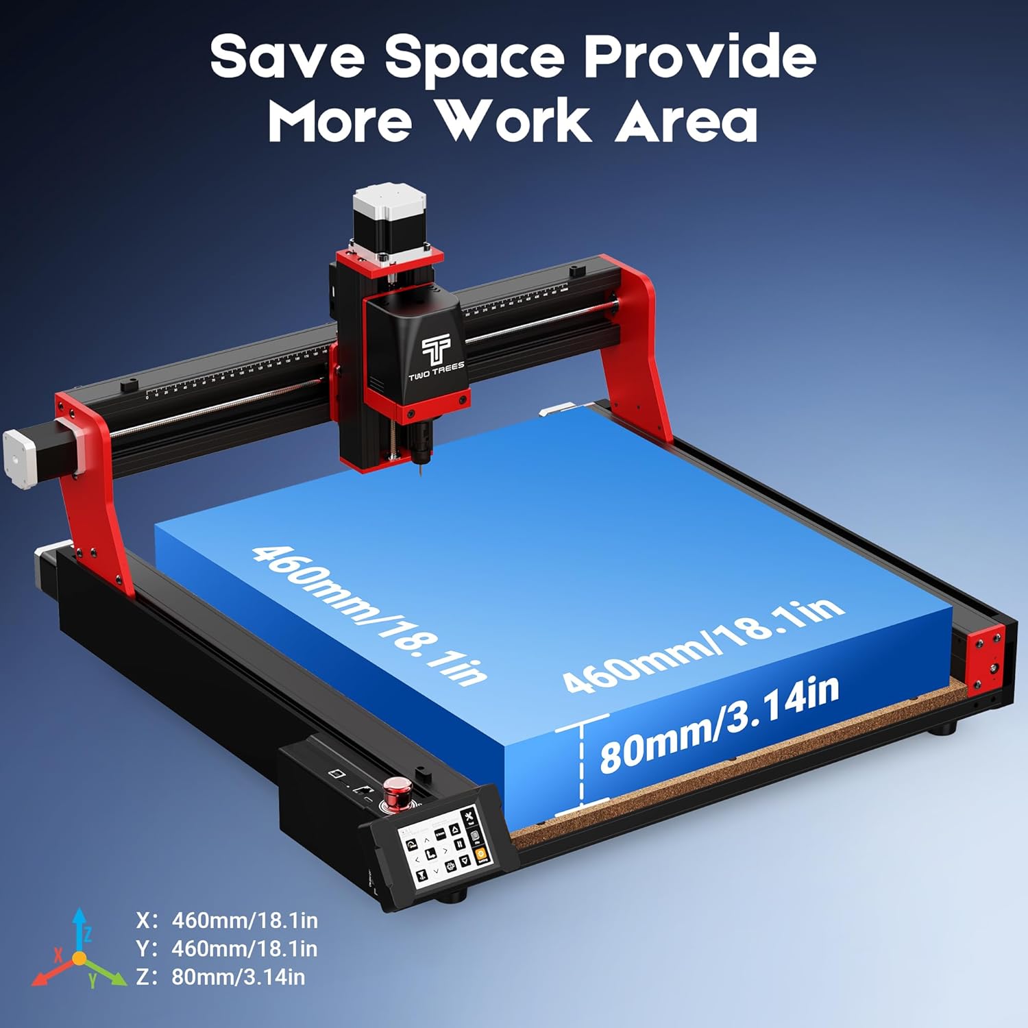 Twotrees TTC450 Pro CNC Router Machine with NEMA 23 Closed-Loop Stepper Motor 3.5" Touch Screen ,Upgraded 3 Axis Engraver Machine, Engraving Milling Machine for Wood Acrylic Aluminum Carving Cutting