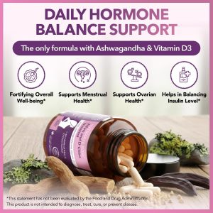 Intimate Rose Suplemento de Myo-Inositol y D-Chiro Inositol para Mujeres - Equilibrio Hormonal y Soporte Ovárico para Mujeres - Relación Ideal 40:1, Vitamina D3 + Ashwagandha