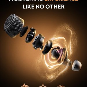 GravaStar Sirius Plus True Wireless Earbuds, Bluetooth 5.3 Active Noise Cancellation ANC Headphones, 28H Playtime, ENC Clear Call, Customization App, IPX4 for Sports/Work -Yellow