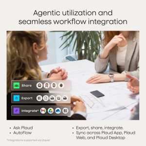 Plaud Note AI Voice Recorder, Voice Recorder w/Case, App Control, Transcribe & Summarize with AI Technology, Support 112 Languages, 64GB Memory, Audio Recorder for Lectures, Meetings, Calls, Black