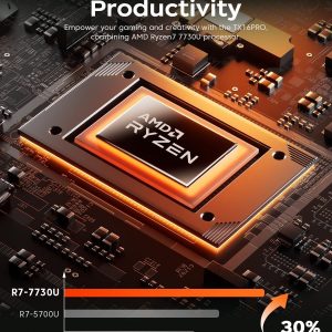 Gaming Laptop, 16.0inch Laptop Computer with AMD Ryzen 7 7730U(8C/16T, Up to 4.5GHz), 16GB RAM 512GB NVMe SSD Windows 11 Laptop, Radeon RX Vega 8 Graphics,WiFi 6, Backlit KB