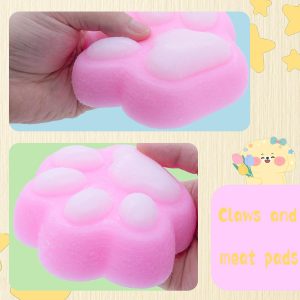 Taba Squishy Cat Paw Squishy Toys, Big Cute Kawaii fufu Squishies,Sticky Squishy Cat Paw Fur Ball,Super Soft Squishy Stress Relief Funny Fidget Toys Novelty Things Suitable for Adults Kids