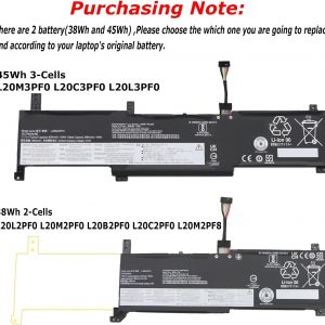 L20M3PF0 Laptop Battery Compatible with Lenovo IdeaPad 3-14ITL6 3-15ITL6 3-17ITL6 / S14 V14 V15 V17 G2-ITL G3-IAP / K14 Series L20C3PF0 L20L3PF0 L20M3PF0 45Wh 4054mAh 11.1V