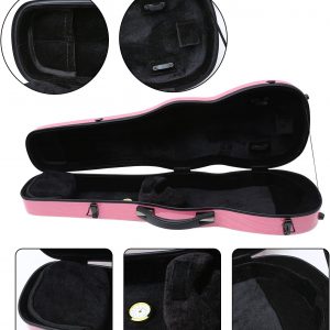 Vetimobato 4/4 Full Size Violin Case High strength Carbon fiber hard Violin Case with Hygrometer, Accessory Compartment, Backpack straps and 2 Bow holder
